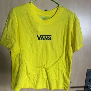 bright yellow woman’s vans T-shirt, size small with black vans emblem NWT